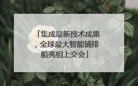 集成最新技术成果，全球最大智能铺排船亮相上交会