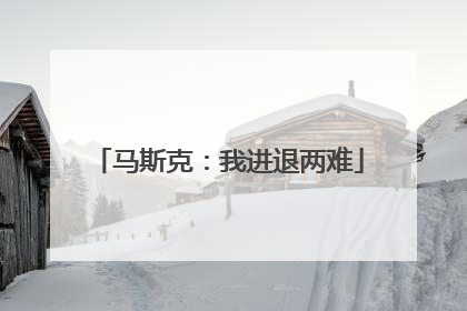 马斯克：我进退两难