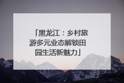 黑龙江：乡村旅游多元业态解锁田园生活新魅力