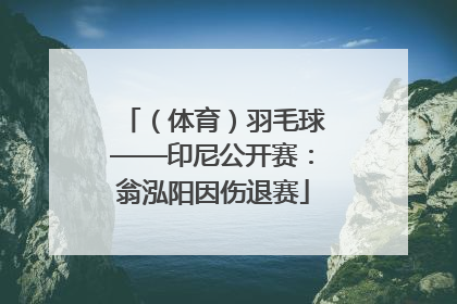 （体育）羽毛球——印尼公开赛：翁泓阳因伤退赛