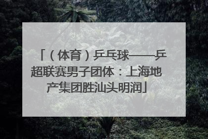 （体育）乒乓球——乒超联赛男子团体：上海地产集团胜汕头明润