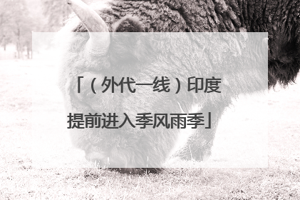 （外代一线）印度提前进入季风雨季