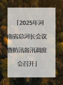 2025年河南省总河长会议暨防汛备汛调度会召开