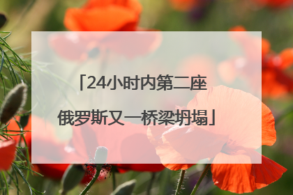 24小时内第二座 俄罗斯又一桥梁坍塌