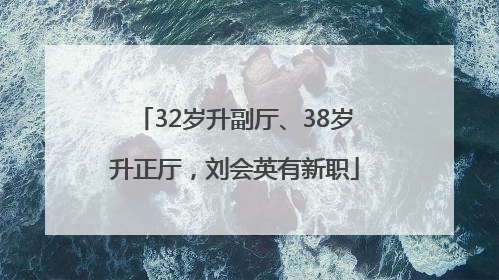 32岁升副厅、38岁升正厅，刘会英有新职