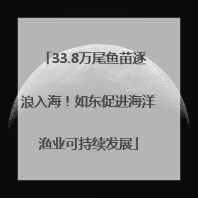 33.8万尾鱼苗逐浪入海！如东促进海洋渔业可持续发展