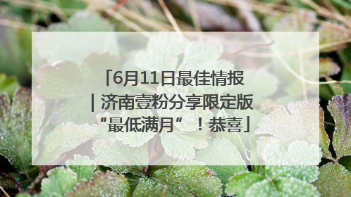 6月11日最佳情报｜济南壹粉分享限定版“最低满月”！恭喜