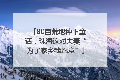 80亩荒地种下童话，珠海这对夫妻“为了家乡我愿意”