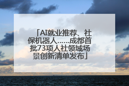 AI就业推荐、社保机器人……成都首批73项人社领域场景创新清单发布