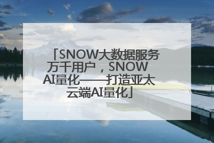 SNOW大数据服务万千用户，SNOW AI量化——打造亚太云端AI量化